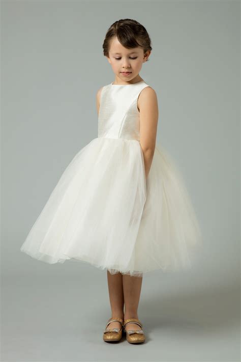 Flower Girl Dress With Tulle And Ribbon Waist Op218