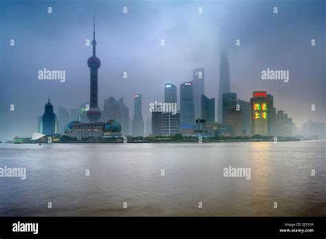 Shanghai Pudong China Asia Business Quarter Blocks Of Flats High