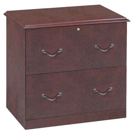 2 Drawer Lateral Wood Lockable Filing Cabinet Cherry