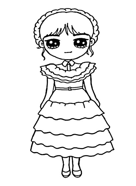 Free Printable Wednesday Addams Coloring Pages