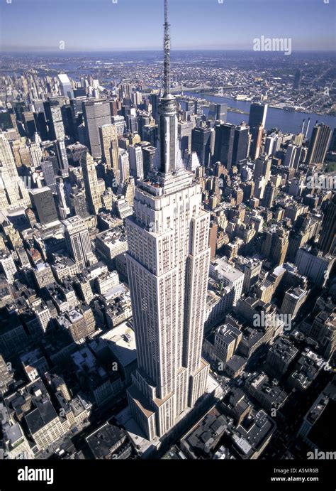 Aerial View Of Empire State Building Manhattan New York Usa Stock Photo