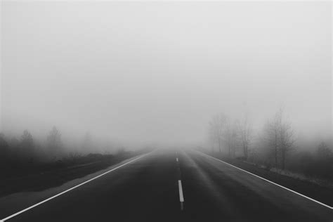 Free Images Black And White Fog Road Mist Morning Highway