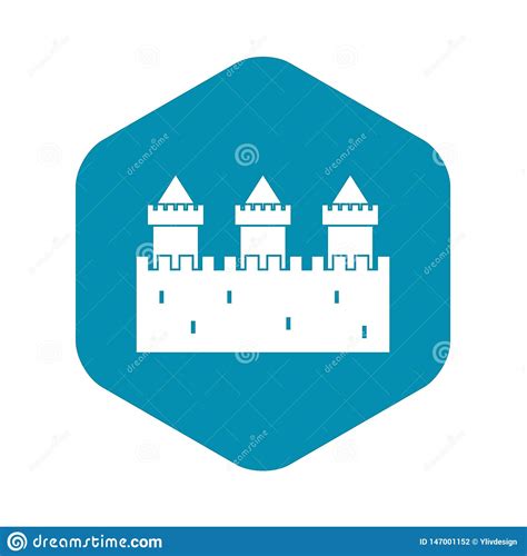 Medieval Wall And Towers Icon Simple Style Stock Vector Illustration