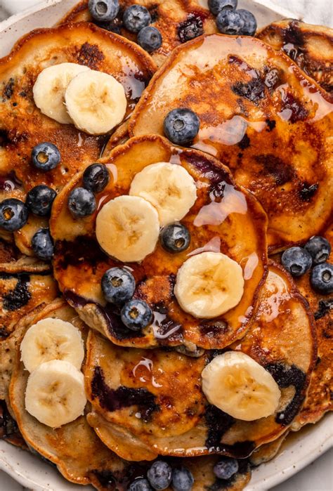Best Ever Banana Blueberry Pancakes Baker By Nature