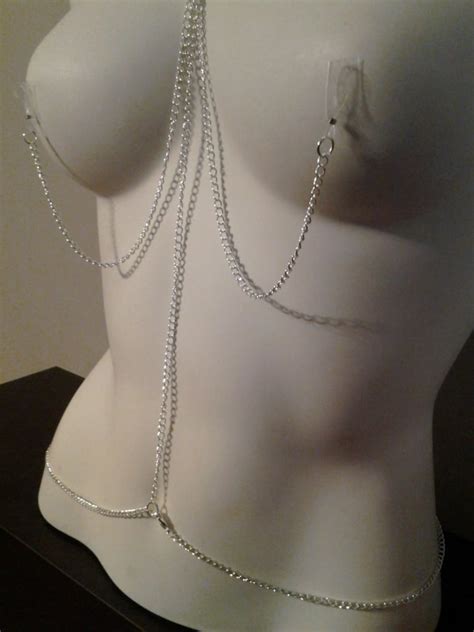 Nipple Jewelry Deluxe Necklace And Connecting Chain Etsy