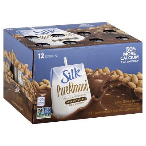 Silk Purealmond Dark Chocolate Almondmilk 12 Pk Shop Milk At H E B