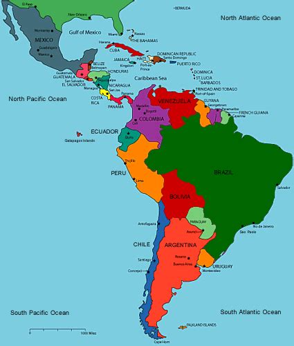 In The Western World And Australia Latin America And Caribbean Map