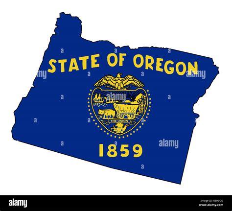 Oregon State Outline Map And Flag Stock Photo Alamy