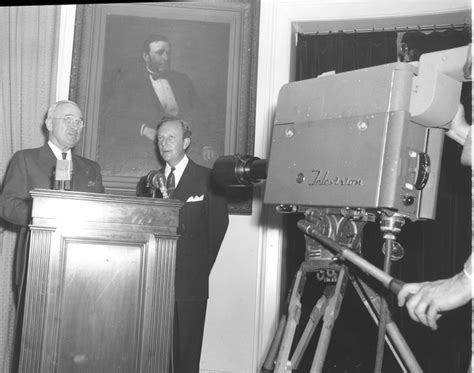 President Truman And Charles Luckman Reported To The Nation On