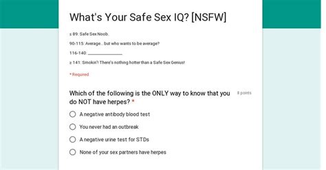 Whats Your Safe Sex Iq Quiz Aspergers