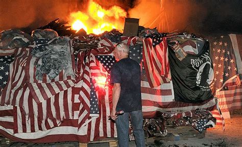 Thousands Watch As 10000 Retired Flags Burn In Watchfire At State Fairgrounds