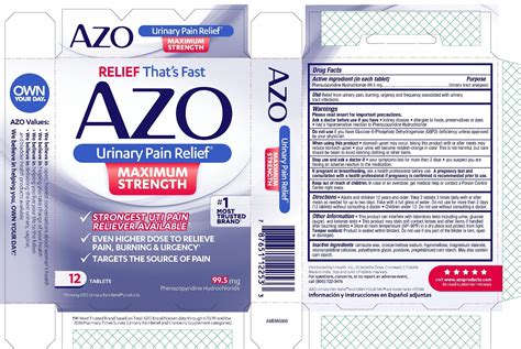 Label Azo Urinary Pain Relief Maximum Strength Tablet Oral Indications Usage Precautions