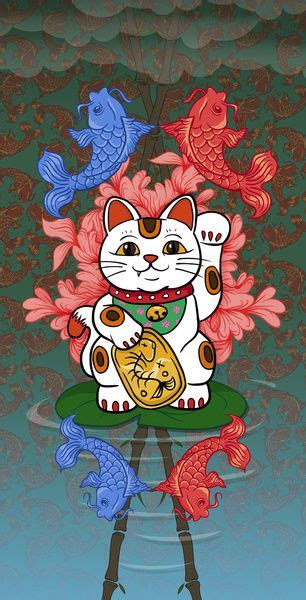 Japanese Lucky Cat Art Print Japanese Pop Art Japanese Artwork