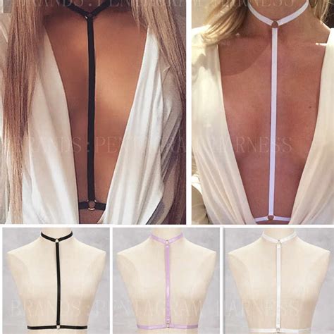 Punk Style Leather Harness Bra Adjust Tops Cage Bra With Metal Clip