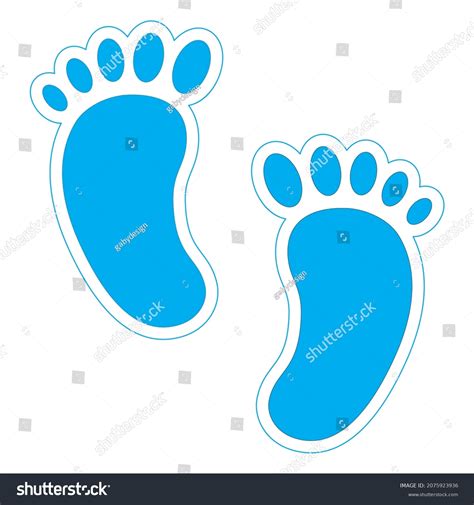 Blue Baby Footprint Design Creative Baby Stock Illustration 2075923936