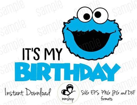Its My Birthday Cookie Monster Sesame Street Instant Download