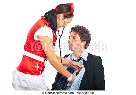 Sexy Krankenschwester Untersucht Liebespatienten Sexy Krankenschwester