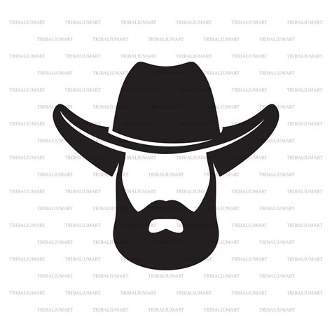 Cowboy Head With Hat And Beard Cut Files For Cricut Clip Art Etsy