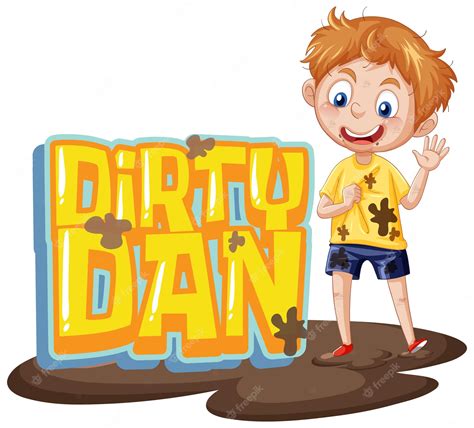 Premium Vector Dirty Dan Logo Text Design With Dirty Boy