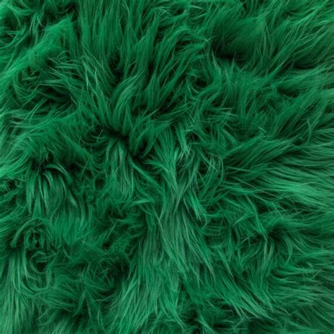 Mohair 60 Inch Faux Fur Green Fabric By The Yard 1 Yard