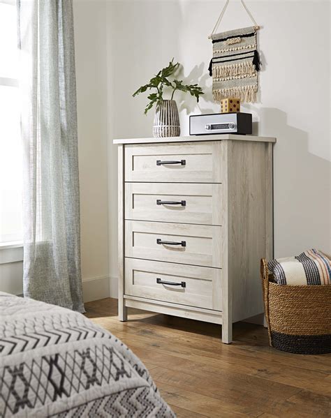 Better Homes And Gardens Modern Farmhouse 4 Drawer Chest Rustic White
