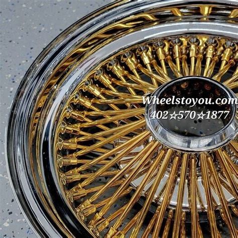 New Genuine Roadster 24kt Gold And Chrome 14x7 80 Spoke Knockoff Wire