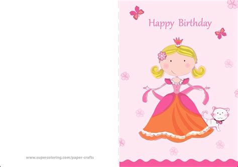 Happy Birthday Card With Princess Free Printable Papercraft Templates