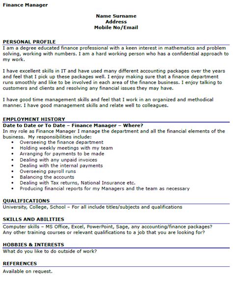 How to draft a standard cv as a lawyer of law student for job opportunities. Finance Manager CV Example - icover.org.uk