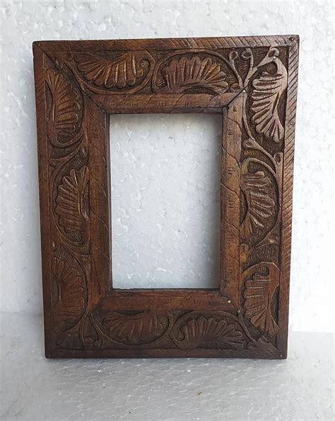 Wooden Picture Photo Frame Hand Made And Carved Unique Design Photo