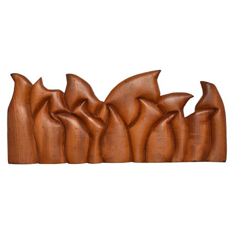 Modern Abstract Wood Sculpture Signed At 1stdibs