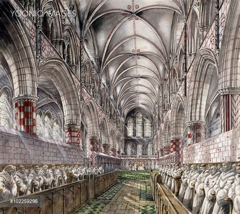 Rievaulx Abbey North Yorkshire Reconstruction Drawing Of The