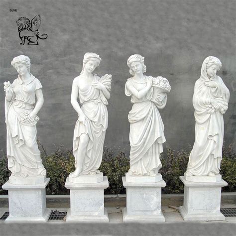 Garden Carving Stone Marble Greek God Statues Four Seasons Goddess