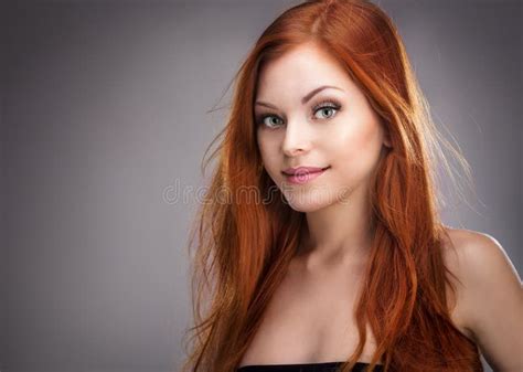 Beautiful Young Red Haired Girl Stock Image Image Of White