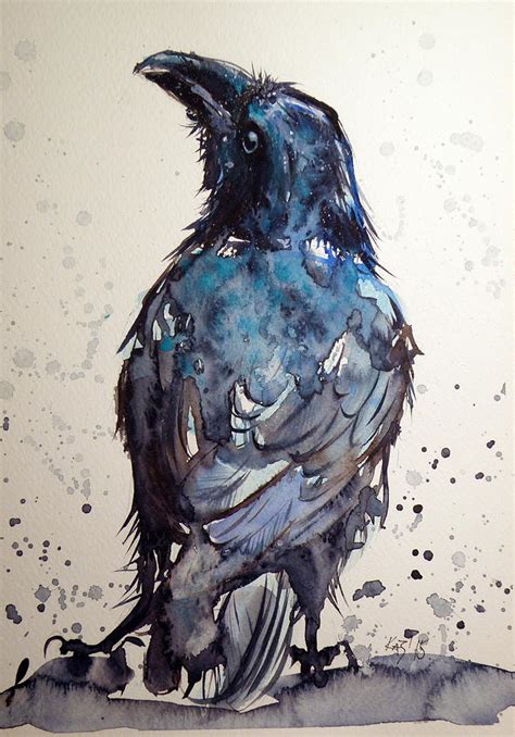 Pet Supplies Hooded Crow Painting Watercolor Original Art Bird Artwork