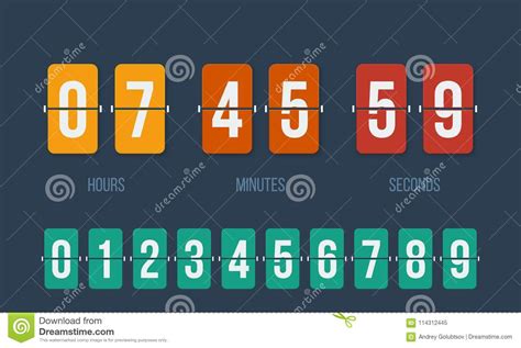 Countdown Clock Flip Counter Vector Digital Timer Stock Vector