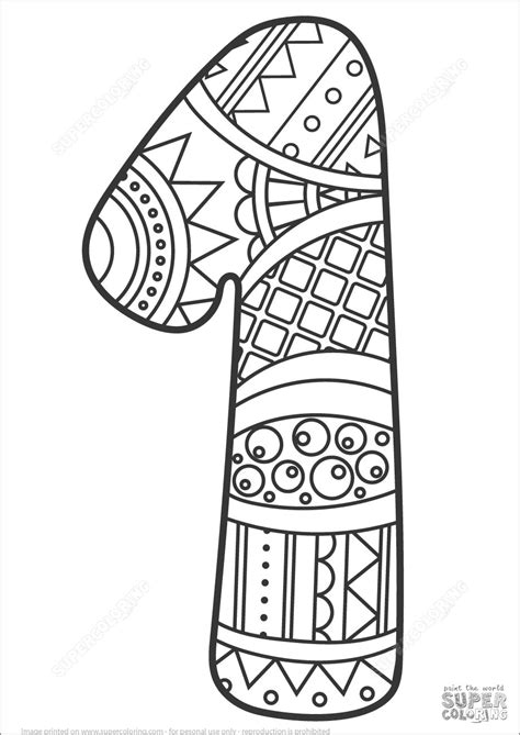 Printable Number 1 Coloring Page Coloringbay