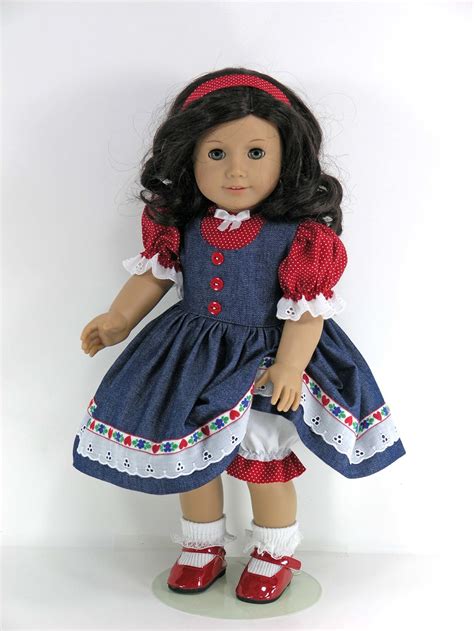 Handmade Doll Clothes Fit 18 Inch American Girl Sundress Or Jumper Blouse Headband