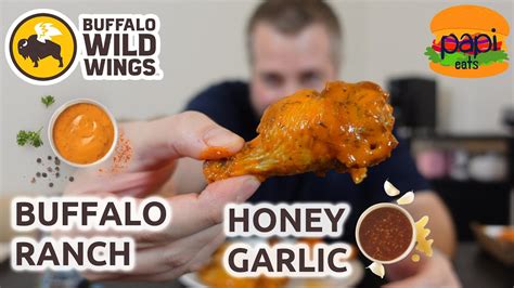 Buffalo Wild Wings New Buffalo Ranch And Honey Garlic Sauce Review Youtube