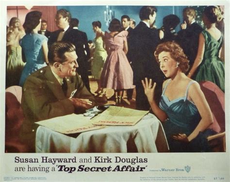 Susan Hayward And Kirk Douglas Lobby Card For Top Secret Affair