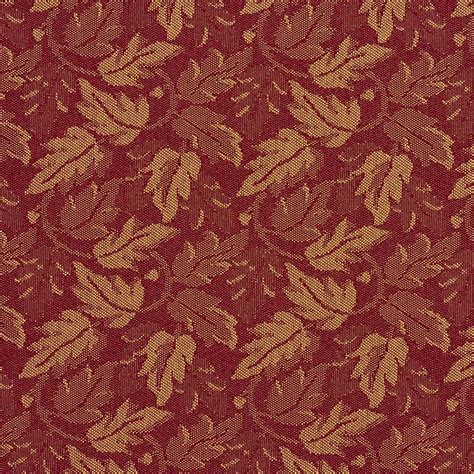 Dark Red And Gold Leaves Crypton Contract Grade Upholstery Fabric By