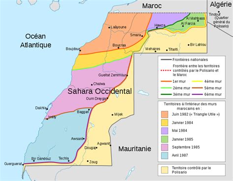 Sahara Occidental Murs Marocains • Map •