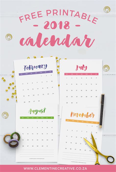 Free Printable Calendar 2018 Roundup