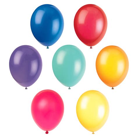 Unique Industries Latex 12 Multi Color Solid Print Birthday Balloons
