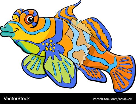 Mandarin Fish Cartoon Character Royalty Free Vector Image