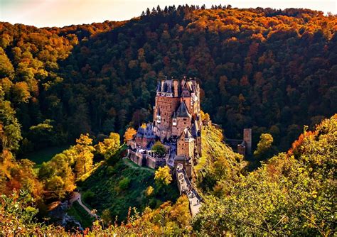 Wallpapers Germany Burg Eltz Mountains Autumn Castles Nature Forests