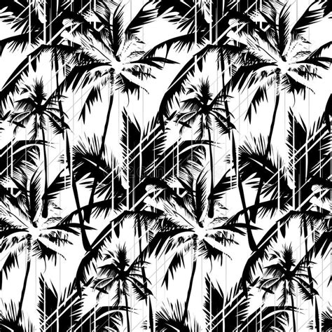Tropical Black And White Pattern Stock Illustration Illustration Of