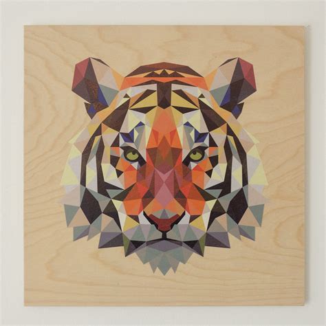 Reclaimed Print Co We Print On Wood Geometric Tiger