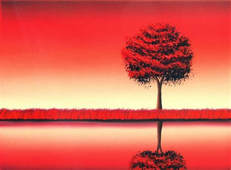 Red Tree Oil Painting Tree Art Landscape Painting Contemporary Art