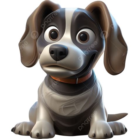 Modelo 3d De Cachorro Fofo Realista Png Engraçado Animal Cão Imagem