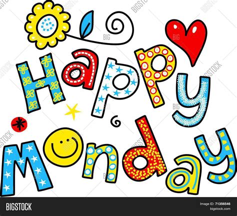 Happy Monday Cartoon Text Clipart Image And Photo Bigstock